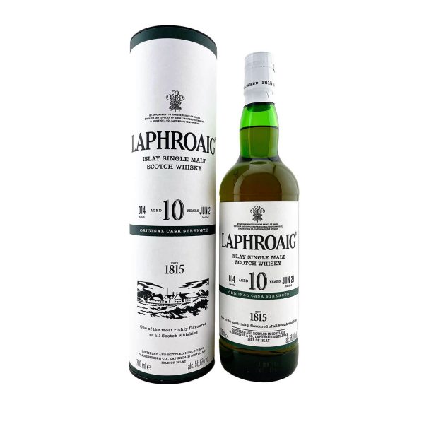 Laphroaig 10 Year Old Cask Strength June 2021 Batch #014 700ml 58.6%, Scottish Whisky, The Old Barrelhouse